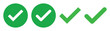 © Rajon - check box icon with correct, accept checkmark icons green tick box, check list circle frame - checkbox symbol sign. check mark box square frame.