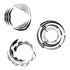 Poster - Abstract circular shapes. Dynamic swirl elements. Modern concentric rings. Vector art pattern.