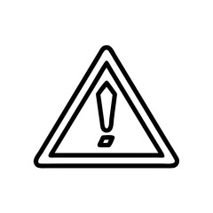 Poster - Exclamation Mark in Triangle Outline Icon on Transparent Background for Warning Alert