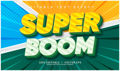 Poster - super boom vector text effect with modern style design