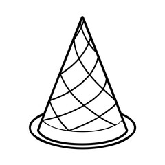 Poster - An ice cream cone shape with grid lines on dessert food