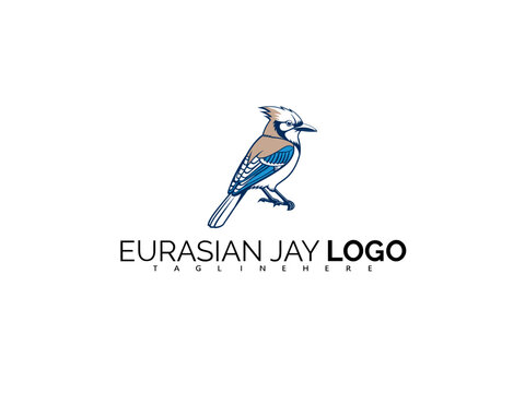 Elegant Eurasian Jay Logo Design with Sophisticated Vector Detail. Great for Forest Product Identity, Bird Symbol Branding, Ornithology Packaging, and Creative Outdoor Projects.

