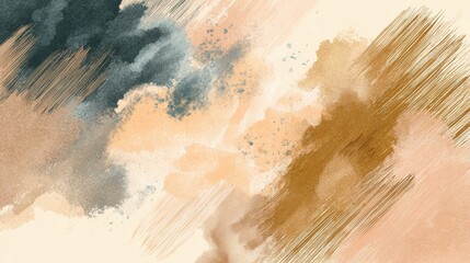 Poster - Watercolor abstract art background vector. Wallpaper design with paint brush beige watercolor. Illustration for prints, wall art, cover and invitation cards., no logos, no brands