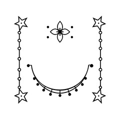 Poster - Decorative design with stars circles flower curved line elements on vector