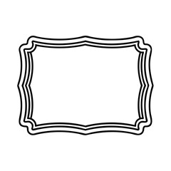 Poster - Rectangular frame with curved edges triple outlines on a border rectangle