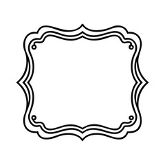 Poster - Ornate frame with decorative curves rounded corners on border blank