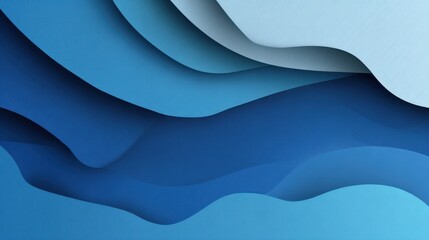 Poster - Abstract blue paper cutout curvy shapes layered, vector illustration in paper cut style. layout for business card, presentations, flyers or posters., no logos, no brands