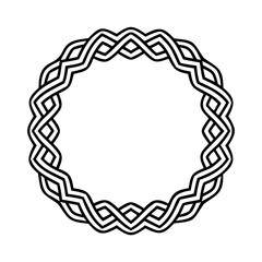 Poster - Interwoven circular border design with repeating geometric pattern on frame circle