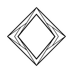Poster - Geometric diamond shape with multiple layered lines on graphic vector