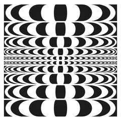Poster - Abstract block pattern. Repeating stripe design. Optical illusion Vector. Geometric tunnel background.