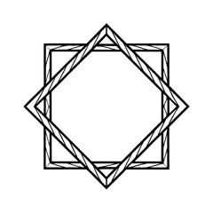 Poster - Geometric star-shaped frame on with intersecting lines square outline vector
