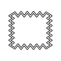 Poster - Outline a rectangular frame with a zigzag border on a shape