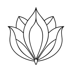 Poster - Outline a lotus flower with multiple petals on a floral