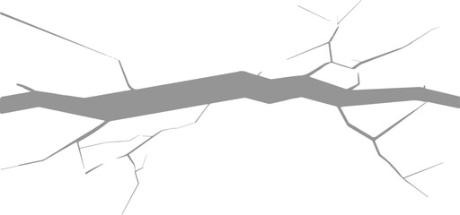 Poster - Abstract grey crack pattern with sharp lines and fractured edges isolated on transparent background