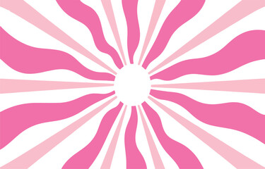 Poster - Abstract pink and white swirling sunburst rays pattern isolated on transparent background