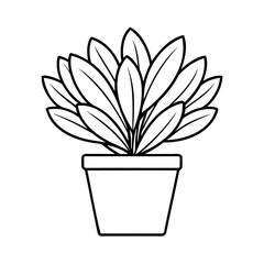 Poster - A potted plant with many leaves a square pot on houseplant