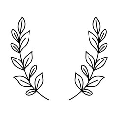 Poster - Two symmetrical leaf branches with leaves on simple foliage plant
