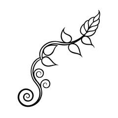 Poster - Floral vine with leaves swirls on a decorative element nature