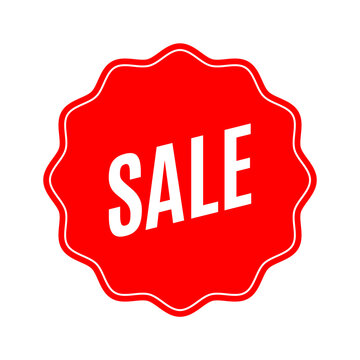 Red Sale Tag With White Text On Black Background Retail Promotion