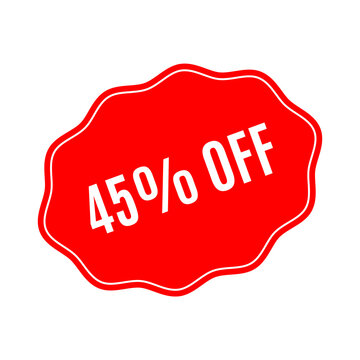 Red Sale Tag With 45 Percent Off Discount On Black Background
