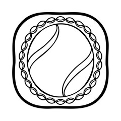 Fototapete - U I element with rounded square frame decorative circular border design graphic shape