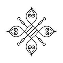 Poster - Symmetrical graphic a stylized floral or ornamental design element symbol