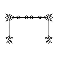 Poster - Geometric border with diamond arrow shapes on graphic element