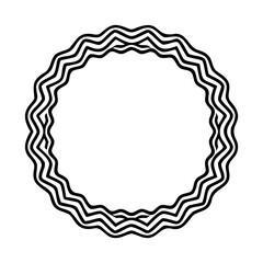Poster - Circular wavy lines graphic design with multiple layers creating a frame circle border