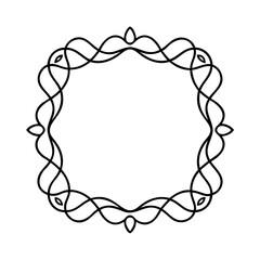 Poster - Decorative frame with swirling lines teardrop accents on a border decoration