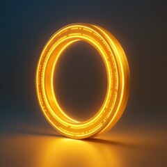 Poster - An illuminated golden ring glows against a gradient backdrop, symbolizing innovation and modern design, with sleek, futuristic aesthetics.
