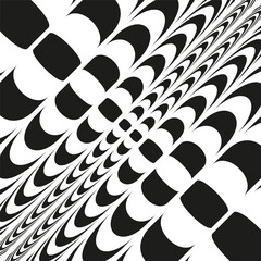 Poster - Abstract grid pattern. Distorted checkerboard design. Optical illusion Vector. Geometric perspective background.