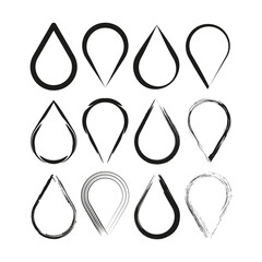 Poster - Clean ink drops. Liquid natural shapes. Smooth Vector texture. Minimalist organic forms.