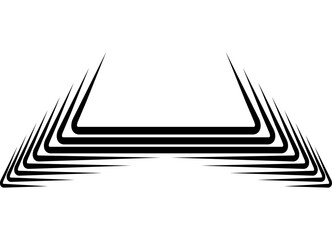Fototapete - Vector abstract striped frame. Sports design element for text design in social networks, advertising, packaging, video. Modern dynamic pattern of black lines on a white background. Steps