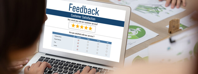 Poster - Customer feedback and review analysis by brisk computer software for corporate business