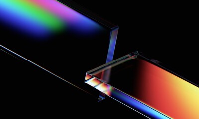 Leinwandbilder - Abstract geometric blocks on a black background, 3d render