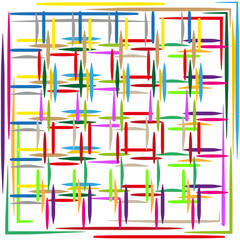 Poster - Colorful square frames. Geometric line pattern. Abstract Vector background. Modern art illustration.