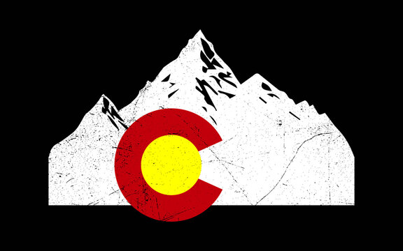 Colorado Flag Mountains Retro Vintage Distressed Graphic t-shirt quotes svg design