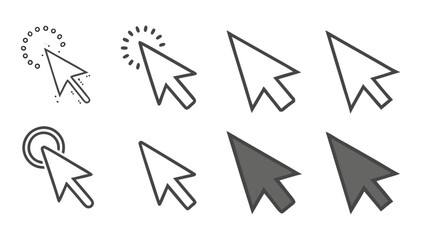 Fototapete - Illustration of various cursor icons showing different states and styles with arrow shapes and outlines