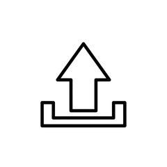 Fototapete - Simple black and white upload icon pointing upwards, ready to transfer data.