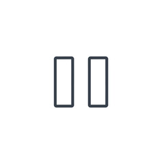 Fototapete - Simple graphic icon representing a pause function, depicted with two vertical rectangles.