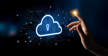 Poster - Cloud computing enables digital growth with secure data storage, scalable infrastructure, and strategic cloud-based business solutions. Latch