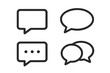 © Florian - Chat bubble vector icon set. Outline speech balloon illustration for communication, social media, and messaging. Modern dialogue, comment, and thinking graphic elements.