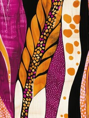 Poster - The image showcases an abstract, psychedelic design with intricate patterns and bold shapes