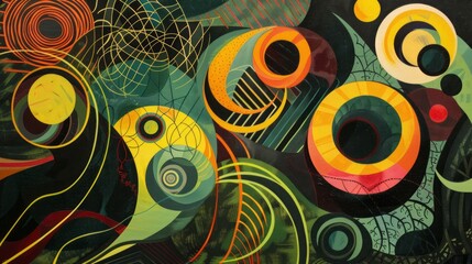Poster - The image showcases an abstract, psychedelic design with intricate patterns and bold shapes