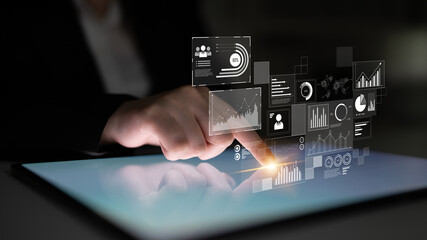Poster - Data insights, charts, and analytics help visualize performance. Data drives strategy, analytics enhances growth, and data improves business outcomes through analytics. Latch