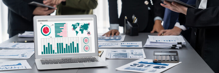 Poster - Business data dashboard provide brisk business intelligence analytic for marketing strategy planning