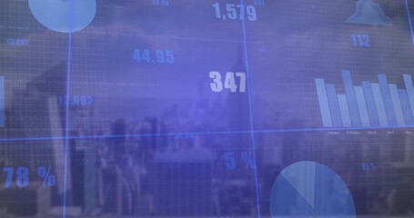 Poster - On load, analytics UI updating charts and readouts to show time trends over transparent skyline