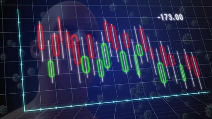 Poster - On start candlestick chart label falling from -15