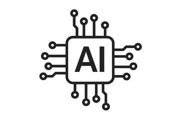 Aufkleber - AI logo artificial intelligence icon concept. Technology cpu processor chip symbol. Future machine learning, neural network & robotics vector. Digital data & computer tech.