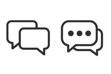 Aufkleber - Speech bubble vector icon set. Chat message, talk, and conversation sign. Dialogue, communication, and comment symbol. Online forum graphic element for app ui ux design.